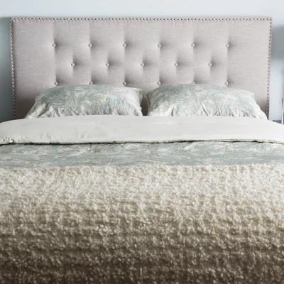 Windsor Modern And Contemporary Fabric Upholstered Headboard Beige - Baxton Studio - Image 3