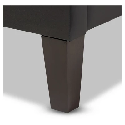 Lancashire Modern And Contemporary Faux Leather Upholstered Bed Frame With Tapered Legs - Baxton Studio - Image 2