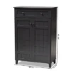 Shelf Wood Shoe Storage Cabinet With Drawer Glidden Finished Black - Baxton Studio