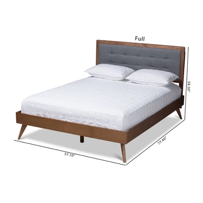 Ines Walnut Finished Wood Platform Bed - Baxton Studio - Image 2