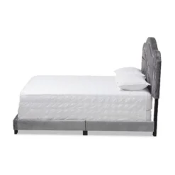 Embla Velvet Fabric Upholstered Bed - Baxton Studio