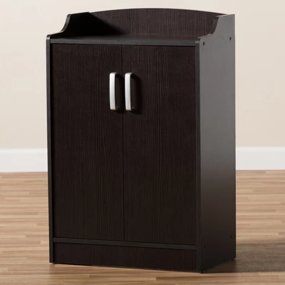 Verdell Modern And Contemporary Finished Shoe Cabinet Dark Brown - Baxton Studio - Image 8