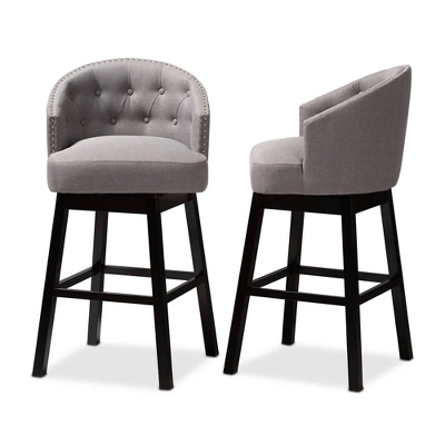 Set Of 2 Theron Swivel Barstools - Baxton Studio - Image 6