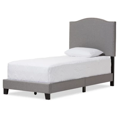 Twin Benjamin Modern And Contemporary Linen Upholstered Arched Platform Bed With Nailhead - Baxton Studio - Image 6