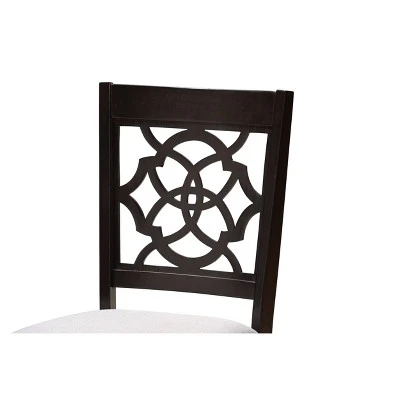 5pc Tonia Fabric Upholstered And Wood Dining Set Gray/Brown - Baxton Studio - Image 4