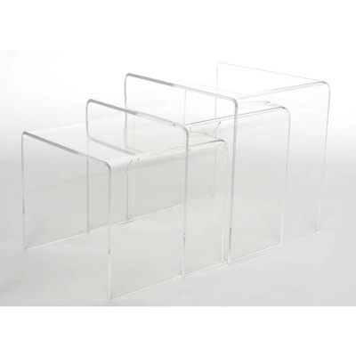 3pc Acrylic Nesting Table Set Display Stands - Baxton Studio - Image 2