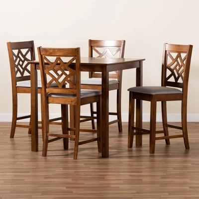 5pc Nicolette Wood Pub Set - Baxton Studio - Image 7