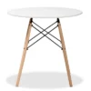 Varen Plastic And Wood Dining Table White/Oak Brown/Black - Baxton Studio