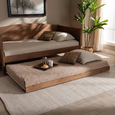 Twin Veles Trundle Bed Ash Walnut - Baxton Studio - Image 3