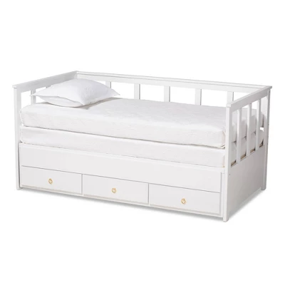 Twin To King Kendra Expandable Daybed With Storage Drawers White - Baxton Studio - Image 2