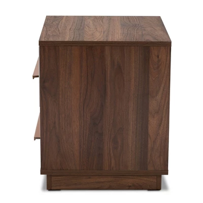 Mette Walnut Finished Wood Nightstand White - Baxton Studio - Image 5