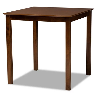 5pc Reneau Upholstered Wood Pub Counter Height Dining Set Gray/Walnut - Baxton Studio - Image 2