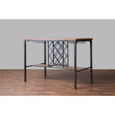 Vintner Pub Counter Height Dining Set Black/Brown - Baxton Studio - Image 7