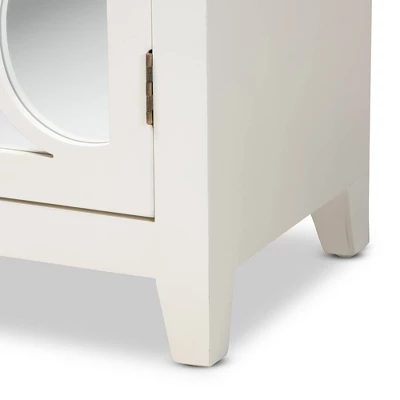 Garcelle Wood And Mirrored Glass 2 Door Sideboard White - Baxton Studio - Image 5