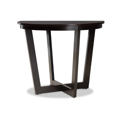 35" Alayna Wide Round Wood Dining Table - Baxton Studio - Image 3