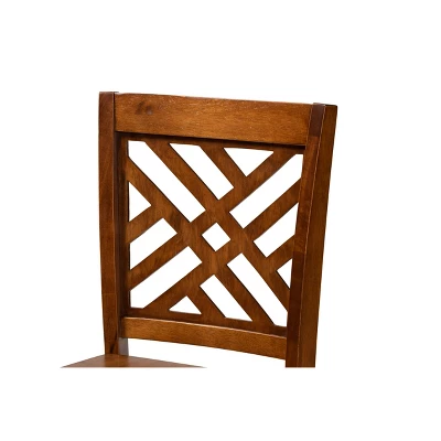 5pc Caron Wood Pub Dining Set Walnut Brown - Baxton Studio - Image 4