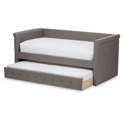 Twin Alena Modern And Contemporary Fabric Daybed With Trundle - Baxton Studio - Image 7