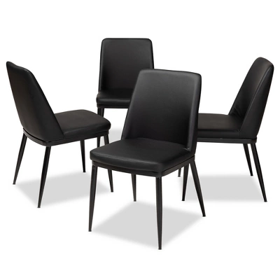 Set Of 4 Darcell Modern And Contemporary Faux Leather Upholstered Dining Chairs - Baxton Studio - Image 5