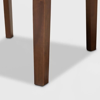 5pc Caron Fabric Upholstered Wood Dining Set Gray/Walnut - Baxton Studio - Image 5