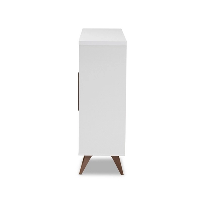 Baxton Studio Pietro Finished Wine Cabinet White/Brown - BaxtonStudio - Image 3