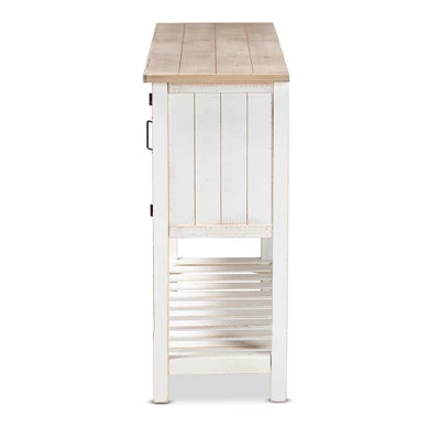 Deacon And Wood 2 Door Dining Room Buffet White/Brown - Baxton Studio - Image 3