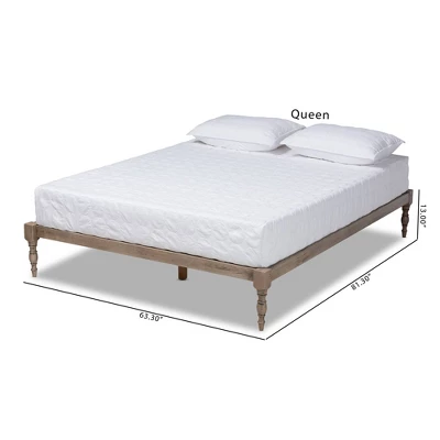Iseline Wood Platform Bed Frame - Baxton Studio - Image 7
