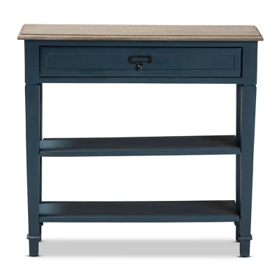 Dauphine Spruce Finished Wood Accent Console Table Blue - Baxton Studio - Image 8