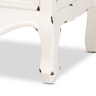 Levron Two-Tone Wood 5 Drawer Storage Cabinet Walnut Brown/White - Baxton Studio - Image 6