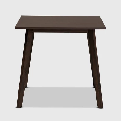 Britte Square Wood Dining Table Dark Brown - Baxton Studio