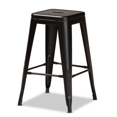 4pc Horton Metal Stackable Counter Stool Set - Baxton Studio