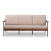 Venza Mid-Modern Walnut Wood Fabric Upholstered 3 Seater Sofa Light Brown - Baxton Studio