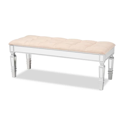 Hedia Fabric Upholstered And Wood Accent Bench - Baxton Studio - Image 8