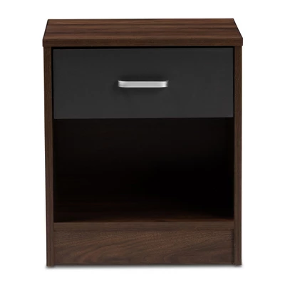 Hansel 1 Drawer And Finished Nightstand Brown/Gray - Baxton Studio - Image 4