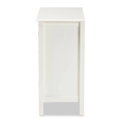 Kendall Wood And Glass Kitchen Cabinet White - Baxton Studio - Image 3
