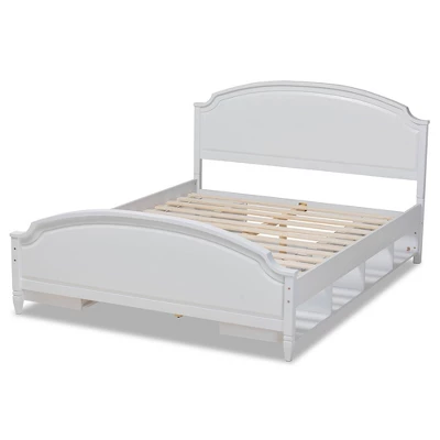 Elise Wood Storage Platform Bed White - Baxton Studio - Image 8