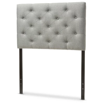 Twin Viviana Modern And Contemporary Fabric Upholstered Button Tufted Headboard Gray - Baxton Studio