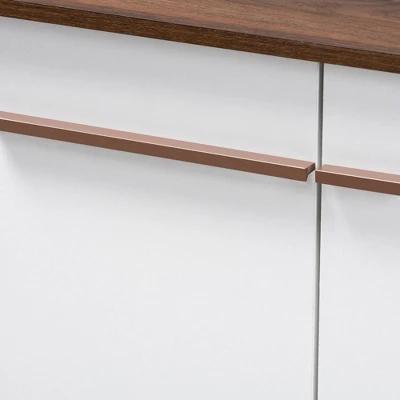 Mette Walnut Finished Wood Shoe Cabinet White - Baxton Studio - Image 5