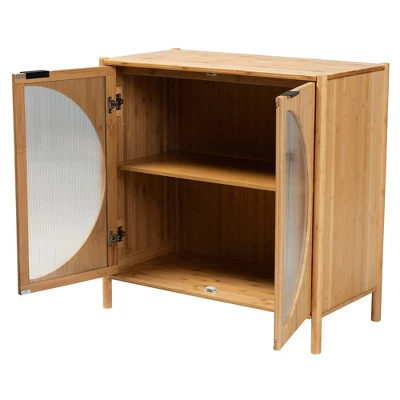 Naresh Bamboo Wood 2 Door Storage Cabinet Natural Brown - Baxton Studio - Image 2