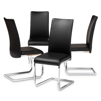 Set Of 4 Cyprien Modern And Contemporary Faux Leather Upholstered Dining Chairs - Baxton Studio - Image 5