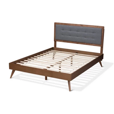 Ines Walnut Finished Wood Platform Bed - Baxton Studio - Image 7