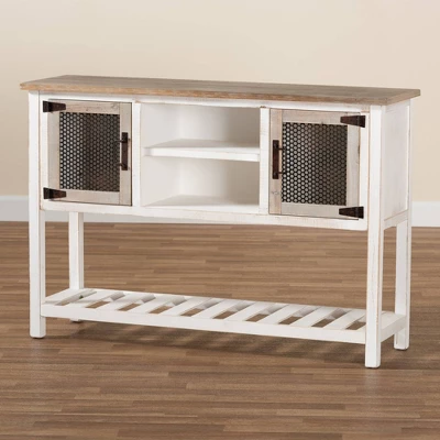Deacon And Wood 2 Door Dining Room Buffet White/Brown - Baxton Studio - Image 7