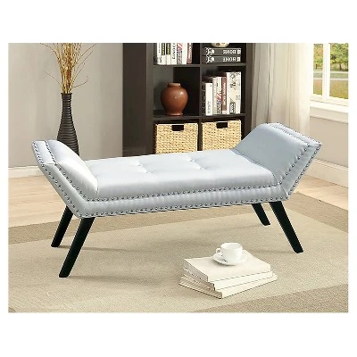Tamblin Modern And Contemporary Faux Leather Upholstered Large Ottoman Seating Bench - White - Baxton Studio - Image 4