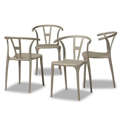 4pc Warner Plastic Dining Chair Set - Baxton Studio - Image 8