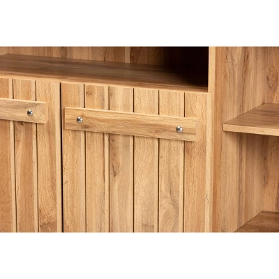 2 Door Eren Farmhouse Wood Dining Room Sideboard Buffet - Baxton Studio - Image 4