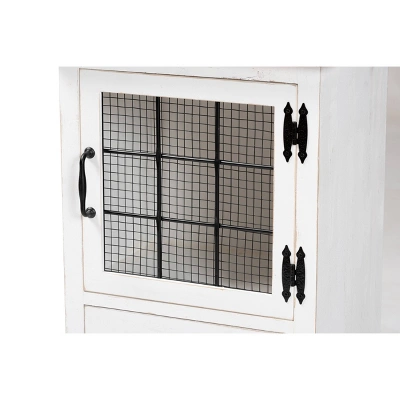 Faron Finished Wood 2 Drawer Storage Cabinet White/Oak Brown - Baxton Studio - Image 4