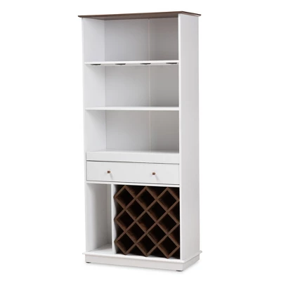 Serafino And Oak Finished Wood Wine Cabinet - Baxton Studio - Image 10