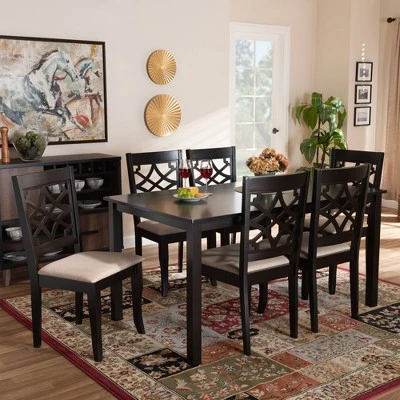 7pc Mael Dining Set Dark Brown/Espresso - Baxton Studio - Image 5