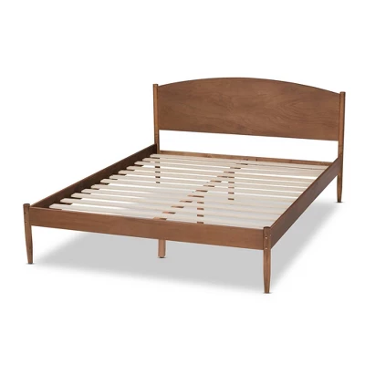 Leanora Wood Platform Bed Ash Walnut - Baxton Studio - Image 2