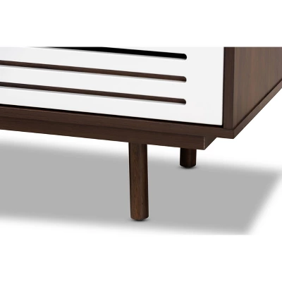 6 Drawer Wood Dresser And Meike Two-Tone Walnut/White - Baxton Studio - Image 5