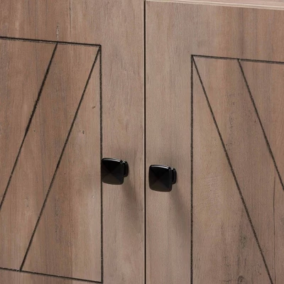 51.8" 3 Tier Derek Wood Bookcase Oak - Baxton Studio - Image 4